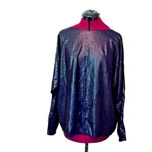 Lauren Ralph Lauren Women’s Shimmer Top XL Black Blouse